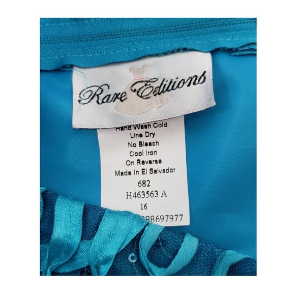 Rare Editions Blue Dress Size 16 - Picture 9 of 14